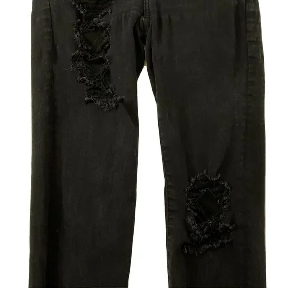 American Eagle size 4S High Rise Jegging Next Level Stretch Distress Jeans Black - Picture 5 of 12